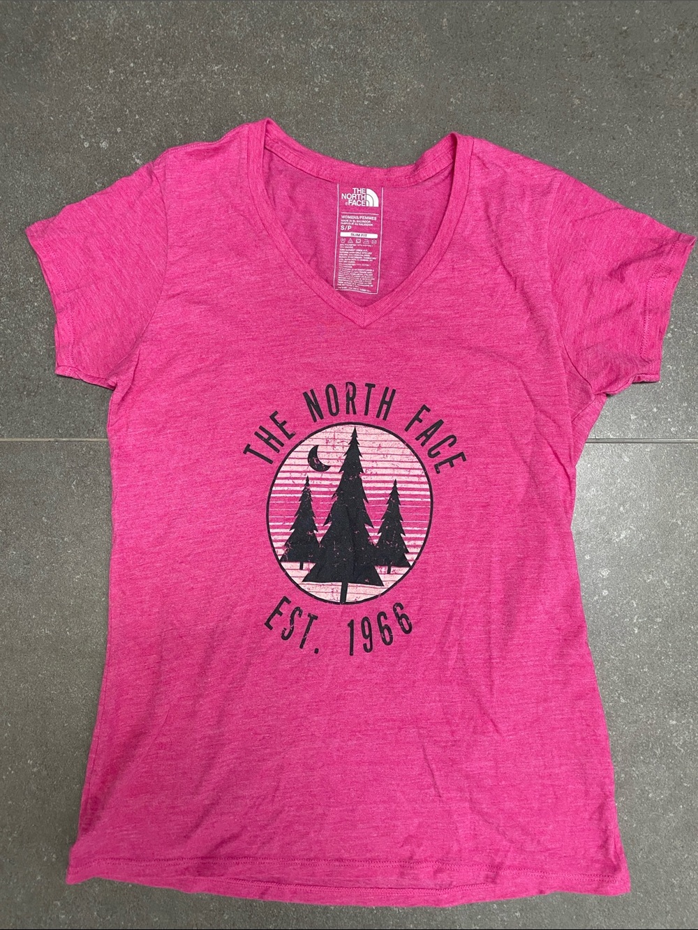 The North Face Women's Hot Pink Graphic V-Neck Tee
